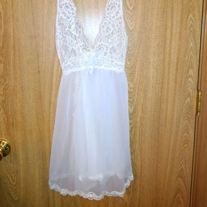 Victoria's Secret White Teddy Nightgown Lingerie Size XL